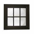 Purely Pecan 17.25 in. Jet Black Window Inspired Decorative Wall Mounted Mirror 32013885